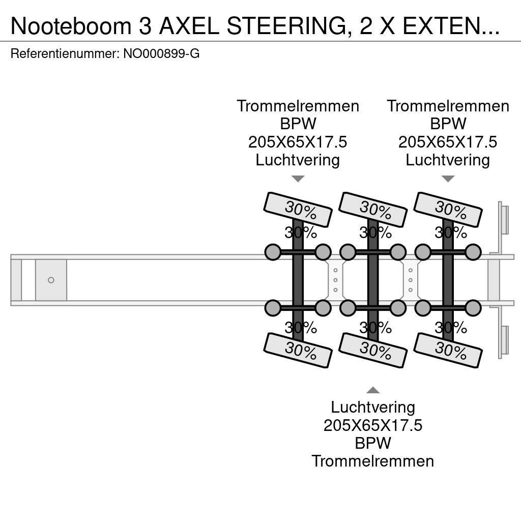 Nooteboom 3 AXEL STEERING, 2 X EXTENDABLE, LENGTH 10.9 M + 8 Žemo iškrovimo puspriekabės