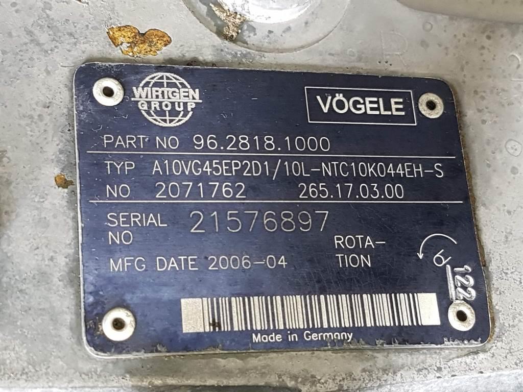 Vögele -Rexroth A10VG45EP2D1/10L-96.2818.1000-Drive pump Hidraulikos įrenginiai