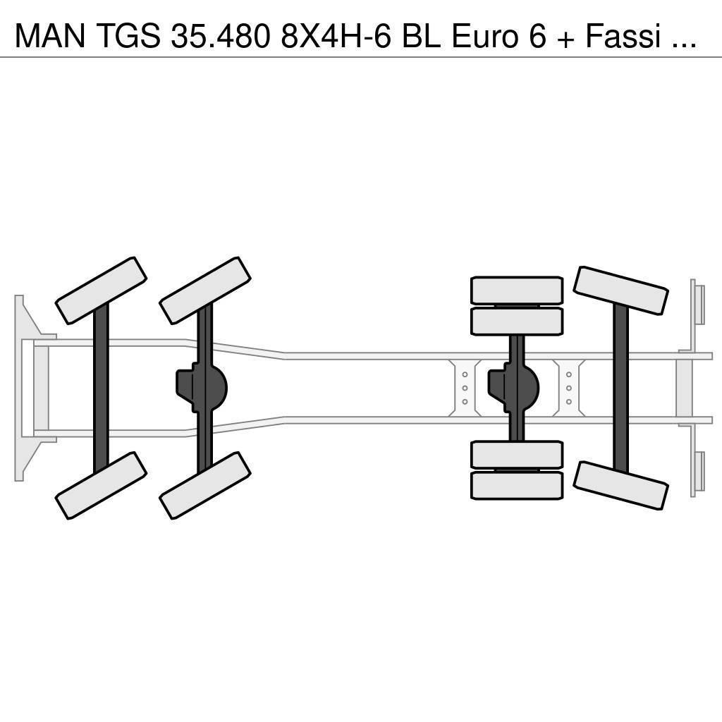 MAN TGS 35.480 8X4H-6 BL Euro 6 + Fassi F1350RA.2.28 + Visureigiai kranai