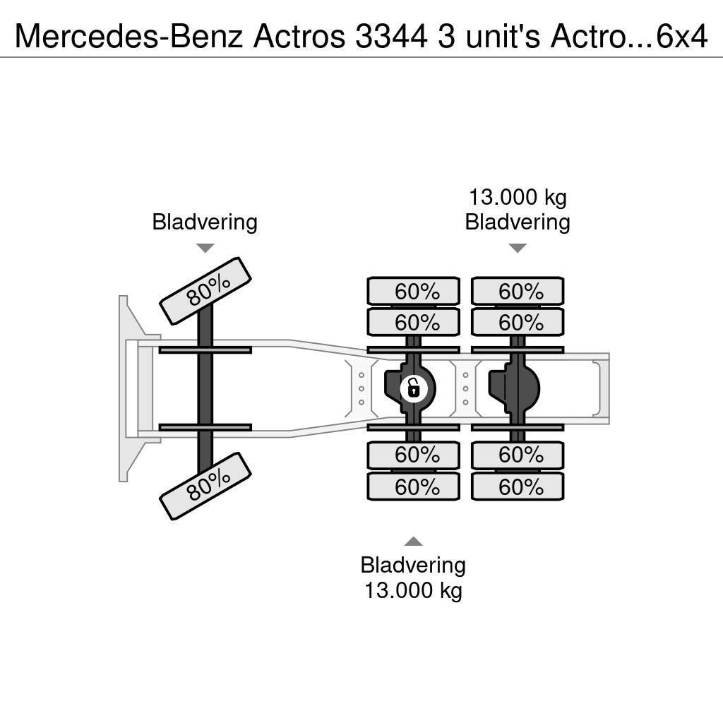 Mercedes-Benz Actros 3344 3 unit's Actros 3344 6x4 Kippydraulik Naudoti vilkikai