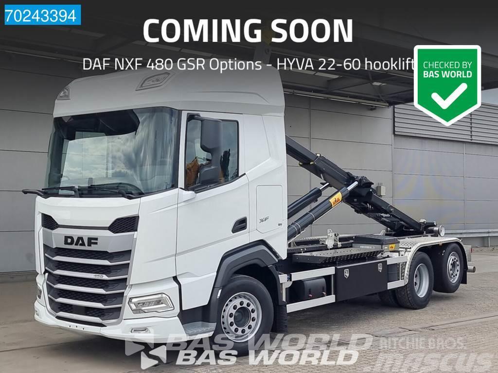 DAF XF 480 6X2 NEW HYVA 22-60 ACC GSR Options Lift-Len Sunkvežimiai su keliamuoju kabliu