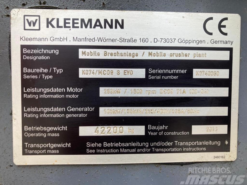Kleemann Mco 9 s Mobilūs smulkintuvai