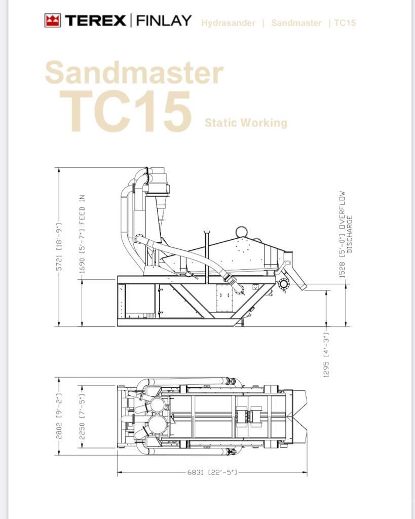 Terex Finlay TC 15 sandmaster Hydrocyklon odwadniacz Užpildų gamybos įranga
