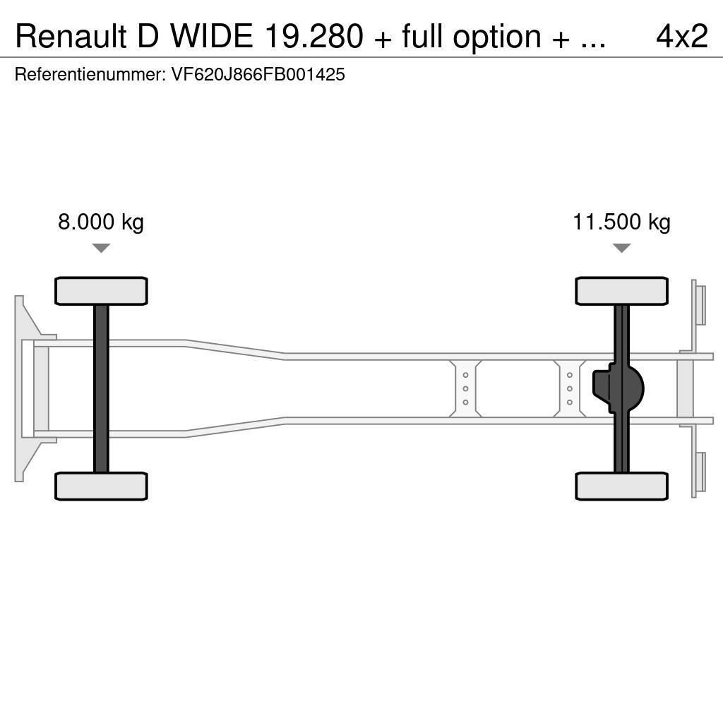 Renault D WIDE 19.280 + full option + REMOTE + EURO 6 HIAB Savivarčiai