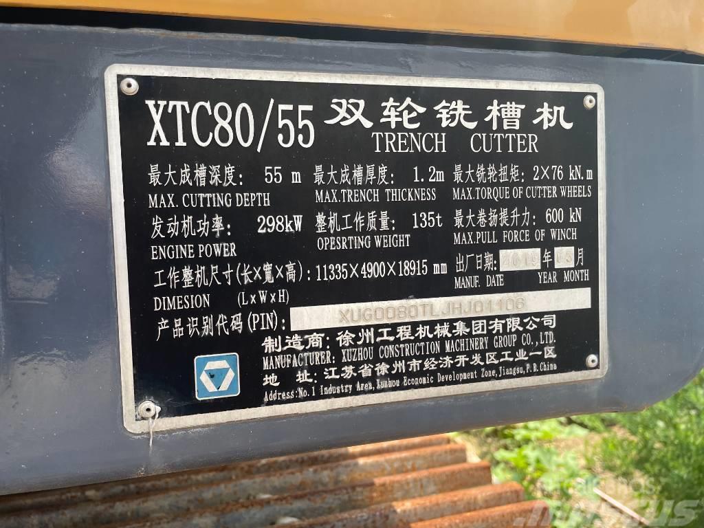  徐工 XTC80/55 Grandinės, vikšrai ir važiuoklės