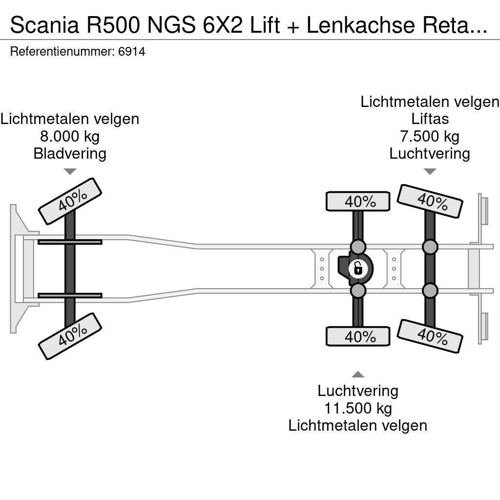 Scania R500 NGS 6X2 Lift + Lenkachse Retarder Alcoa, Top Važiuoklė su kabina