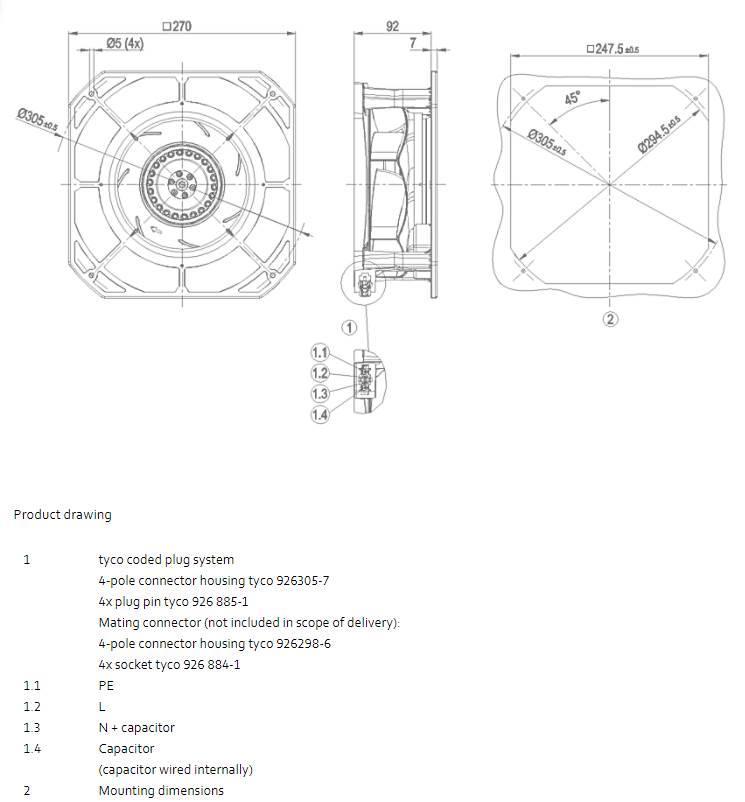  Ebmpapst K2E220-RA38-01 AC centrifugal blæser - Ra Elektronika