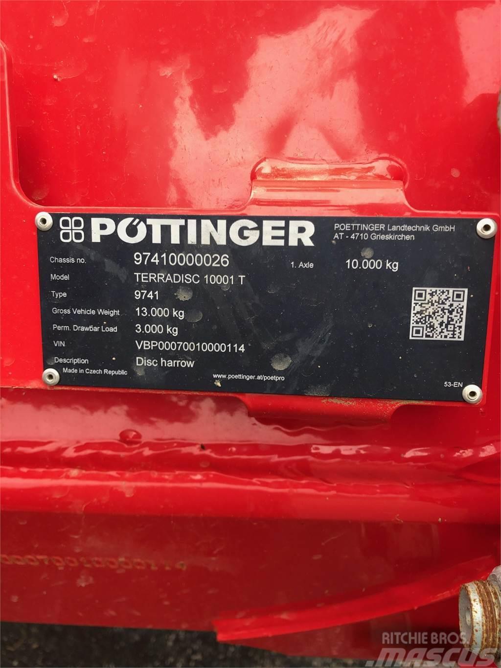 Pöttinger TERRADISC 10001T 32.5 Kita kultivavimo technika ir priedai