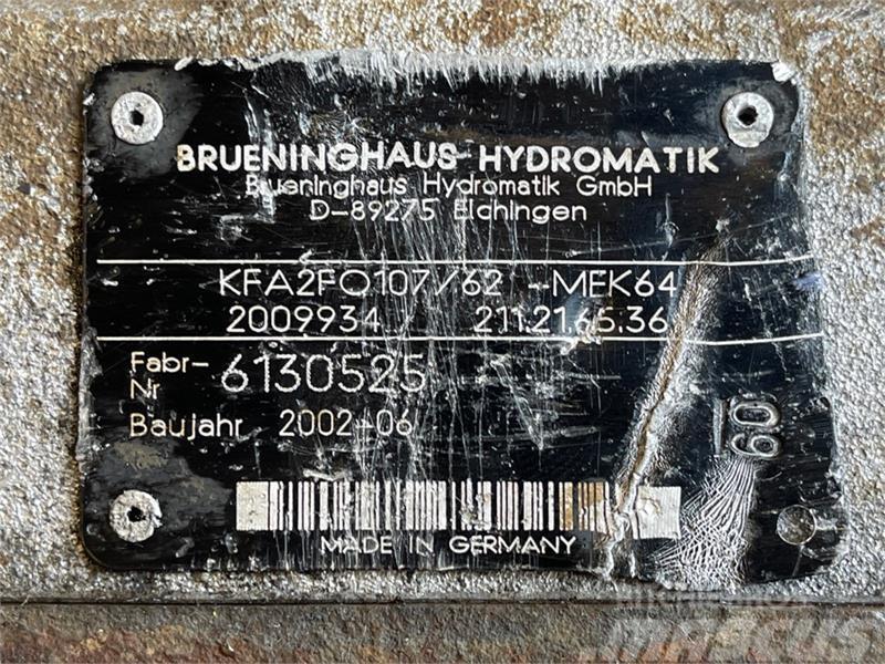 Brueninghaus Hydromatik BRUENINGHAUS HYDROMATIK HYDRAULIC PUMP KFA2FO107 Hidraulikos įrenginiai