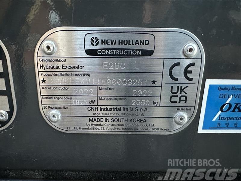 New Holland E26C Mini ekskavatoriai < 7 t