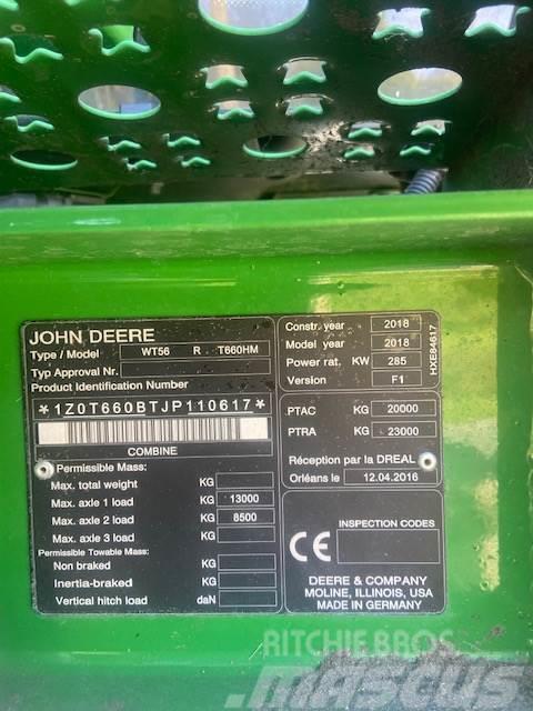 John Deere T660 HM Derliaus nuėmimo kombainai