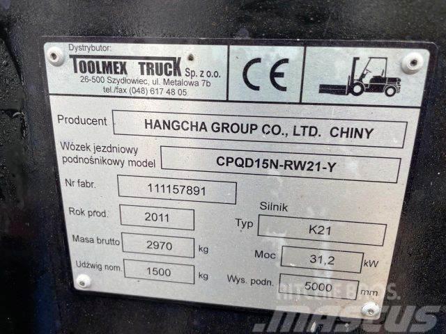Hangcha 15N stapler,vin 891 LPG (dujiniai) krautuvai