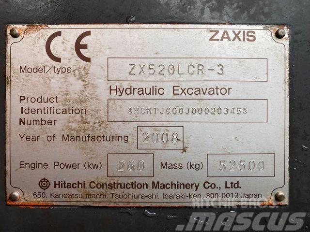Hitachi ZX520 LCR-3 **BJ. 2008 *17454H/Klima/TOP Zustand Vikšriniai ekskavatoriai