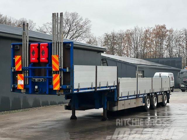 HRD STLB 3N Pritsche m. Tiefbett Rungen Lenkachse Bortinių sunkvežimių priekabos su nuleidžiamais bortais