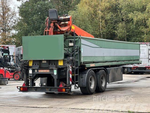 Langendorf SSH 20/25 Steinauflieger mit Palfinger Kran Bortinių sunkvežimių priekabos su nuleidžiamais bortais