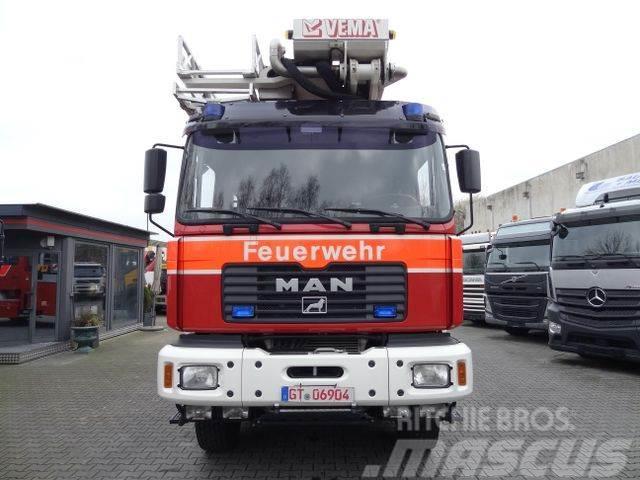 MAN FE410 6X6/ Vema Lift 32 Meter/ Feuerwehr Ant vilkikų montuojamos kėlimo platformos