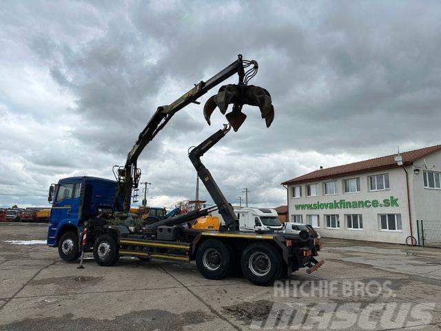 MAN TGA 41.460 for containers and scrap + crane 8x4 Automobiliniai kranai