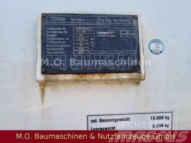  Saugwagenanhänger / Tollense TH 93 / 14.000 L Cisternos - priekabos