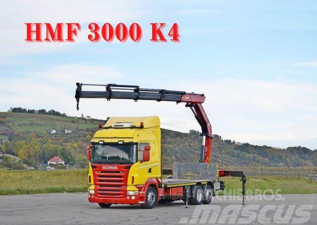 Scania R 400 Pritsche 6,50m +HMF 3000K4/FUNK*TOPZUSTAND Automobiliniai kranai