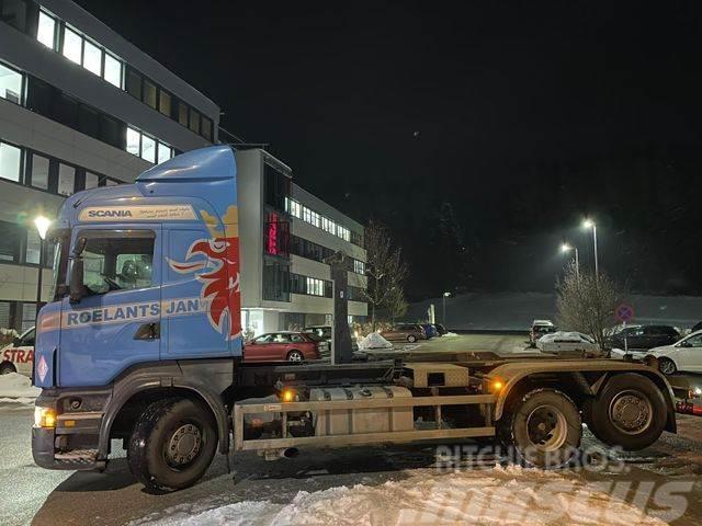 Scania R 500 V8 LB 6X2 MNA ABROLLER GELENKTEACHSE Sunkvežimiai su keliamuoju kabliu