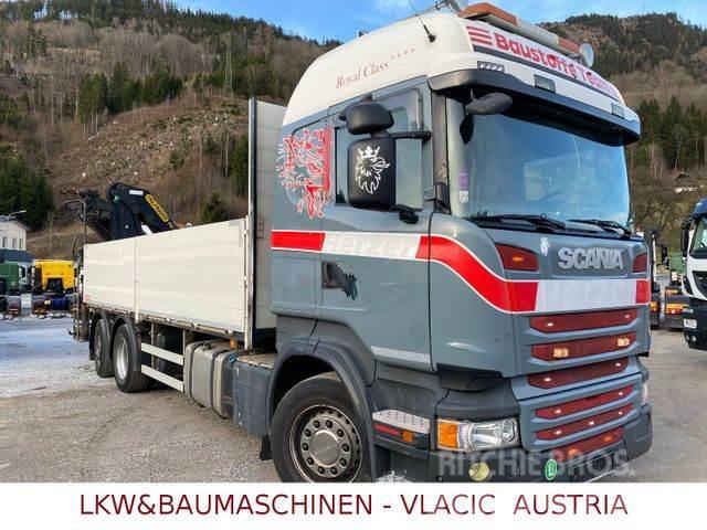 Scania R410 mit Kran Palfinger PK20002EH Platformos/ Pakrovimas iš šono