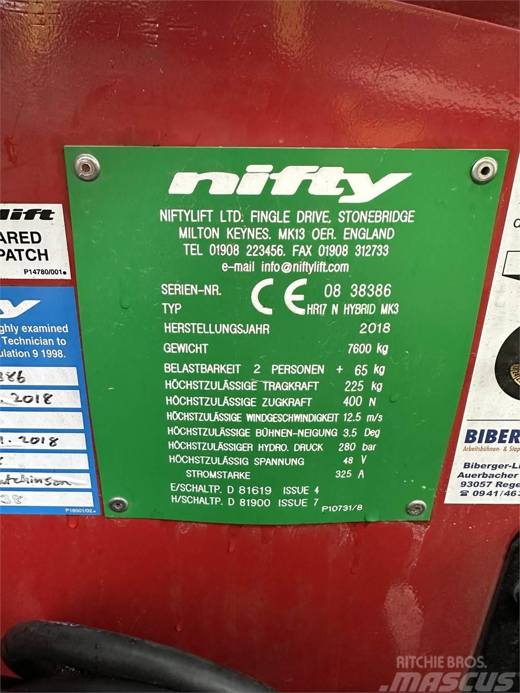 Niftylift HR 17 N HYBRID MK3 Alkūniniai keltuvai