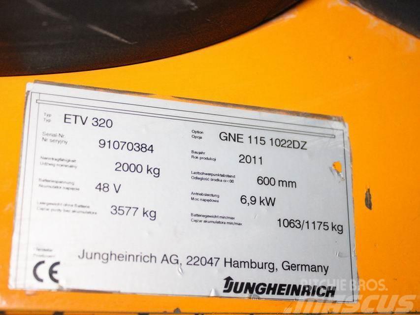 Jungheinrich ETV 320 GNE115-1052DZ Šakiniai krautuvai su prailgintu keltuvu