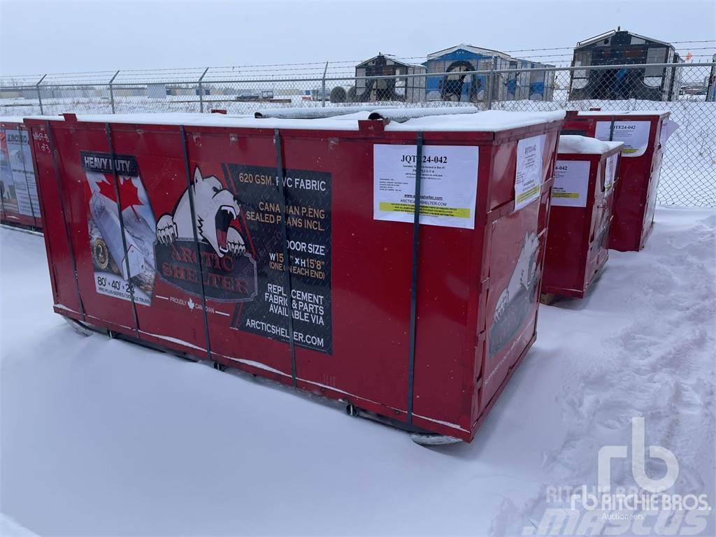 Arctic Shelter 80 ft x 40 ft x 24 ft Peak Doub ... Plieno karkaso pastatai