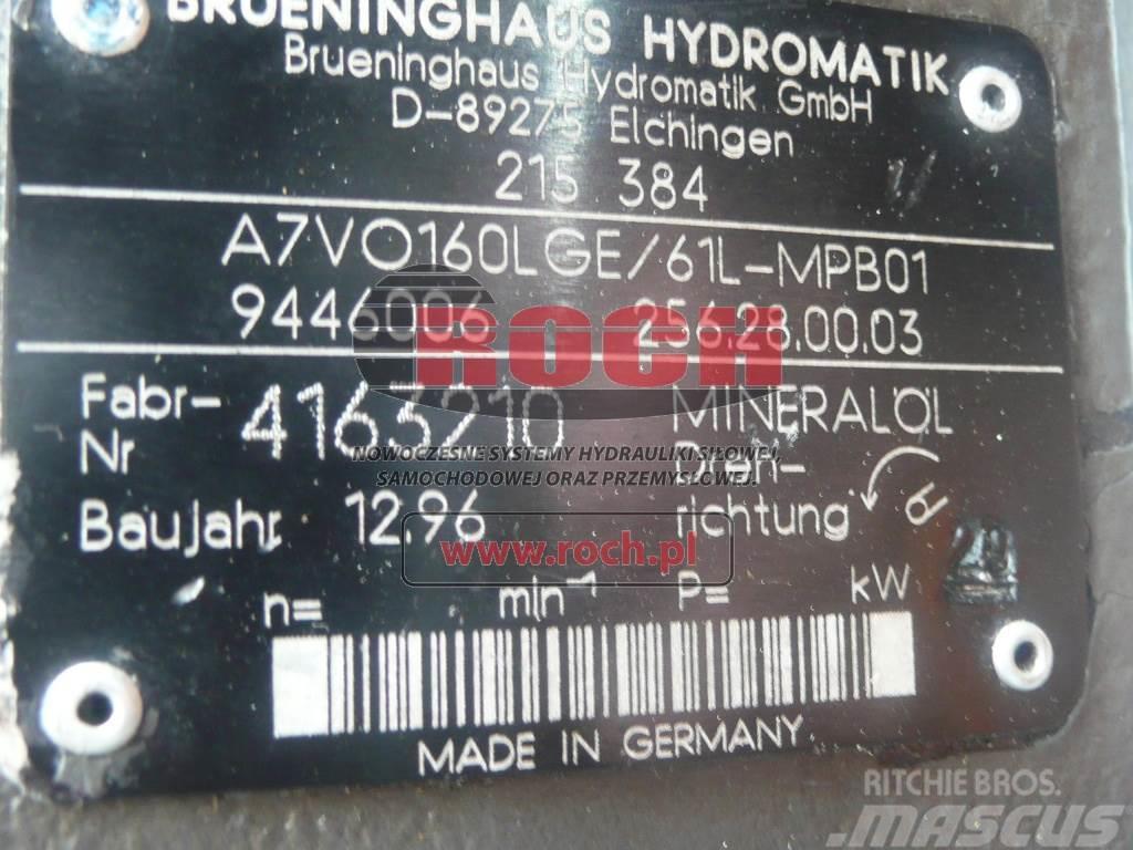 Brueninghaus Hydromatik A7VO160LGE/61L-MPB01 9446006 256.28.00.03 Hidraulikos įrenginiai