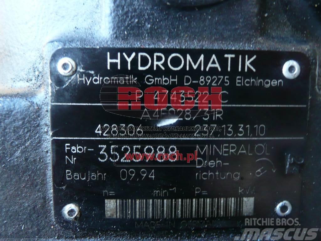 Hydromatik A4FO28/31R 428306 237.13.31.10 Hidraulikos įrenginiai