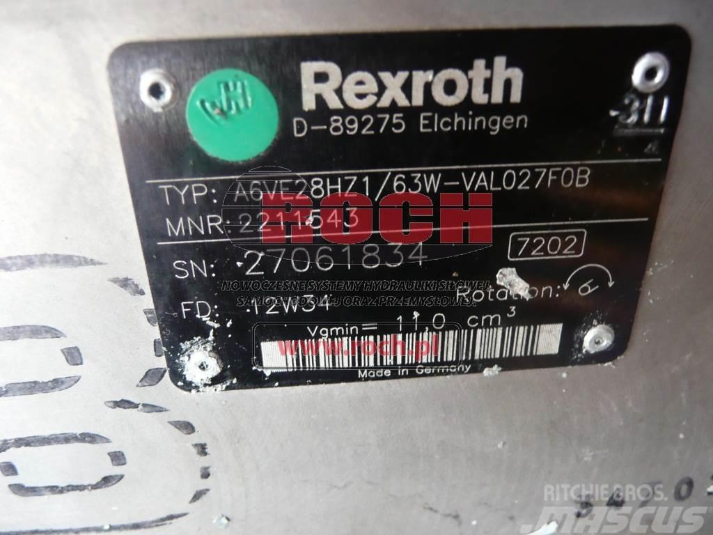 Rexroth A6VE28HZ1/63W-VAL027F0B 2211543 Varikliai