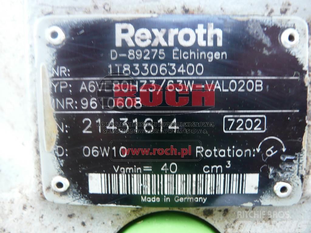 Rexroth A6VE80HZ3/63W-VAL020B 9610608 1T833063400 Varikliai