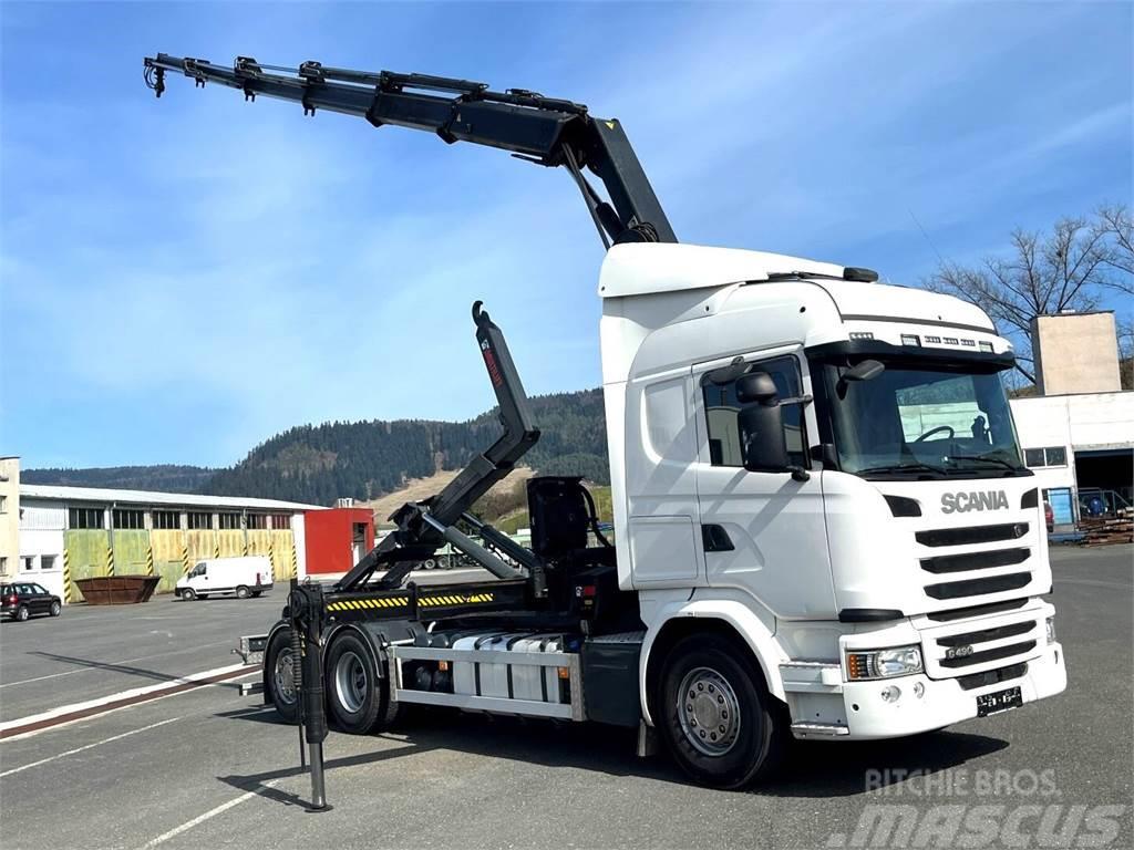 Scania G490, 10/2015, 6x2, Crane hook lift, Hiab 244 - 5  Sunkvežimiai su keliamuoju kabliu