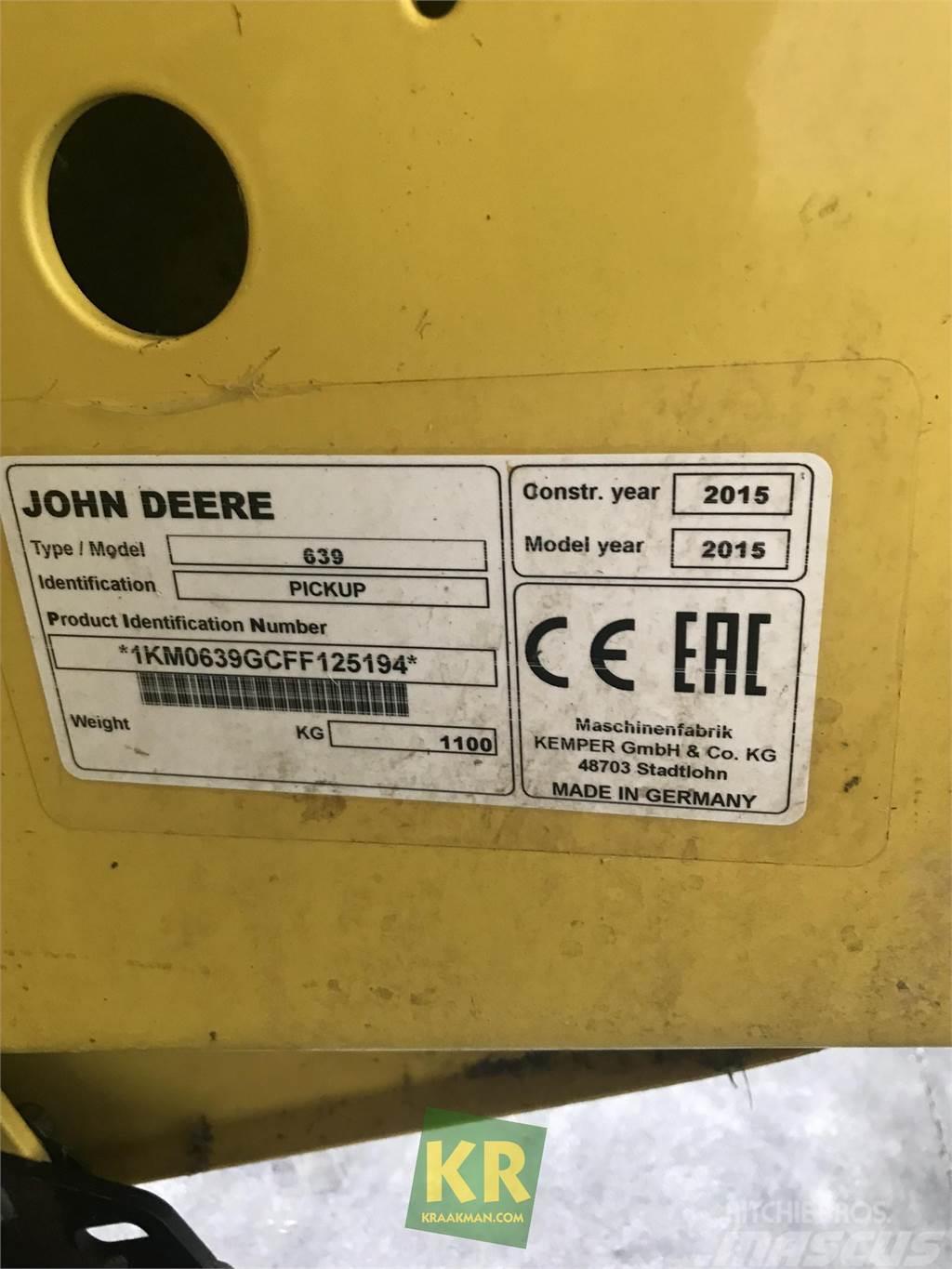 John Deere 639 Savaeigių pašarų ruošimo mašinų priedai