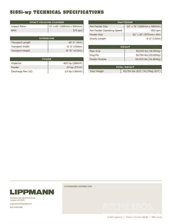 Lippmann 5165i WP Trupintuvai