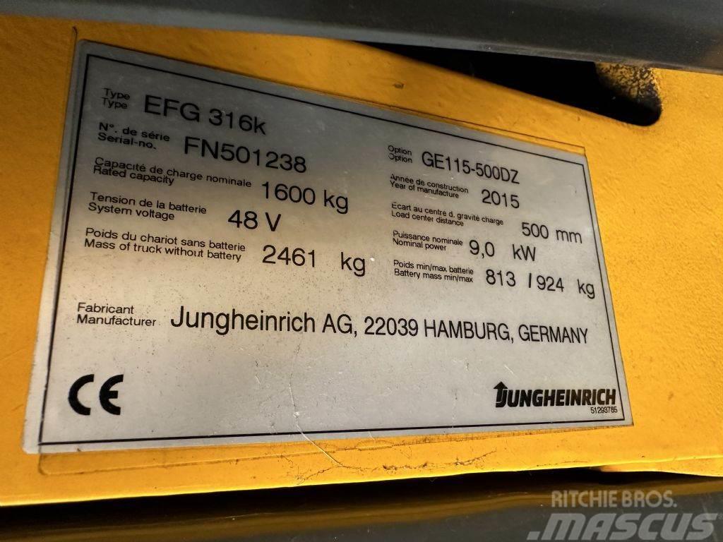 Jungheinrich EFG 316k - TRIPLEX 5 m Elektriniai šakiniai krautuvai