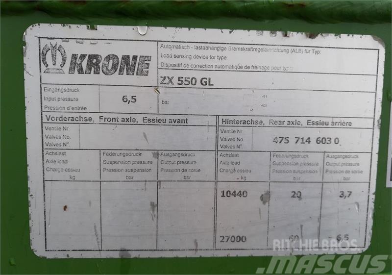Krone ZX 550 GL Bendrosios paskirties priekabos